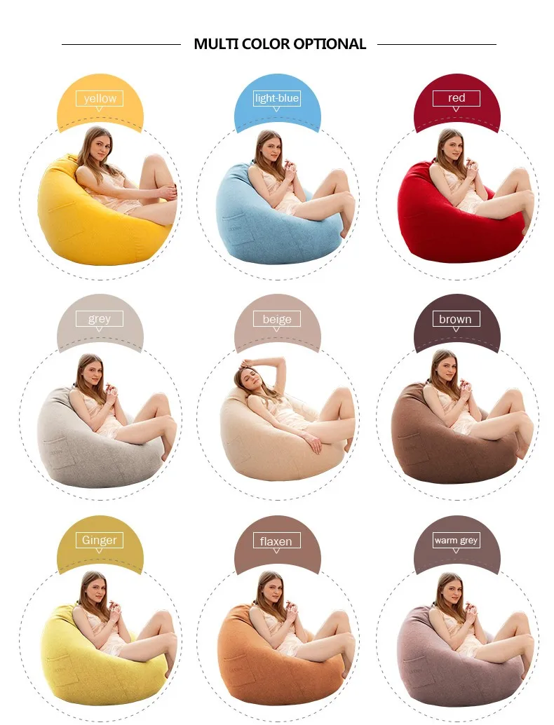Wholesale Adult Seat Pouf Beanbags Filling For Relaxing Watching Big Bean Bag Chair Sofa Indoor Beanbag