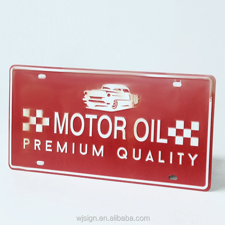 Decorative Aluminium Metal Logo Embossed Reflective Custom Car Licence Plate