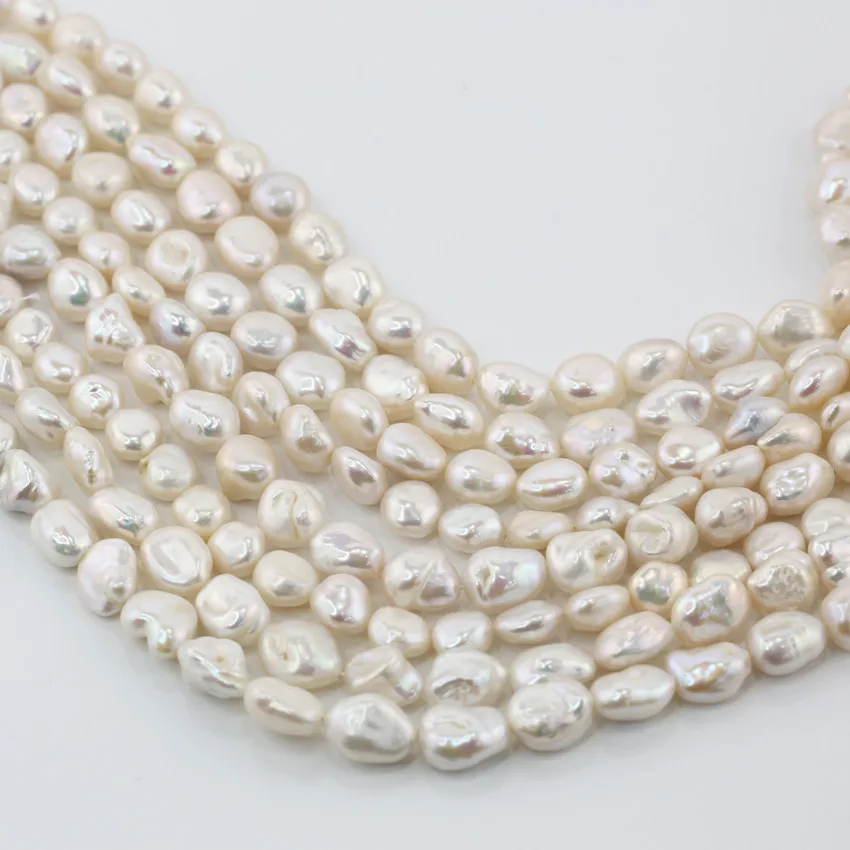 10x12mm white color irregular keshi reborn freshwater natural pearls
