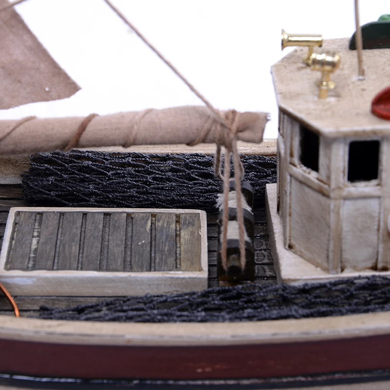 Length 32 cm wooden model fishing boat souvenir Marine gift decorative craft boat model YL014D-1