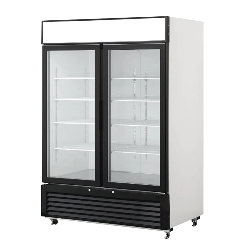 700L Commercial Beverage Fridge Cooler Upright Glass Door Supermarket Drinks Display Refrigerator