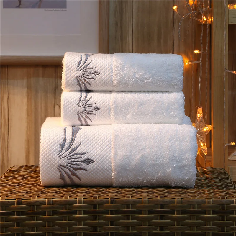 high quality 16S 21S 32S Cotton Hotel Home Wedding Used Dobby Bath Towel with satin board