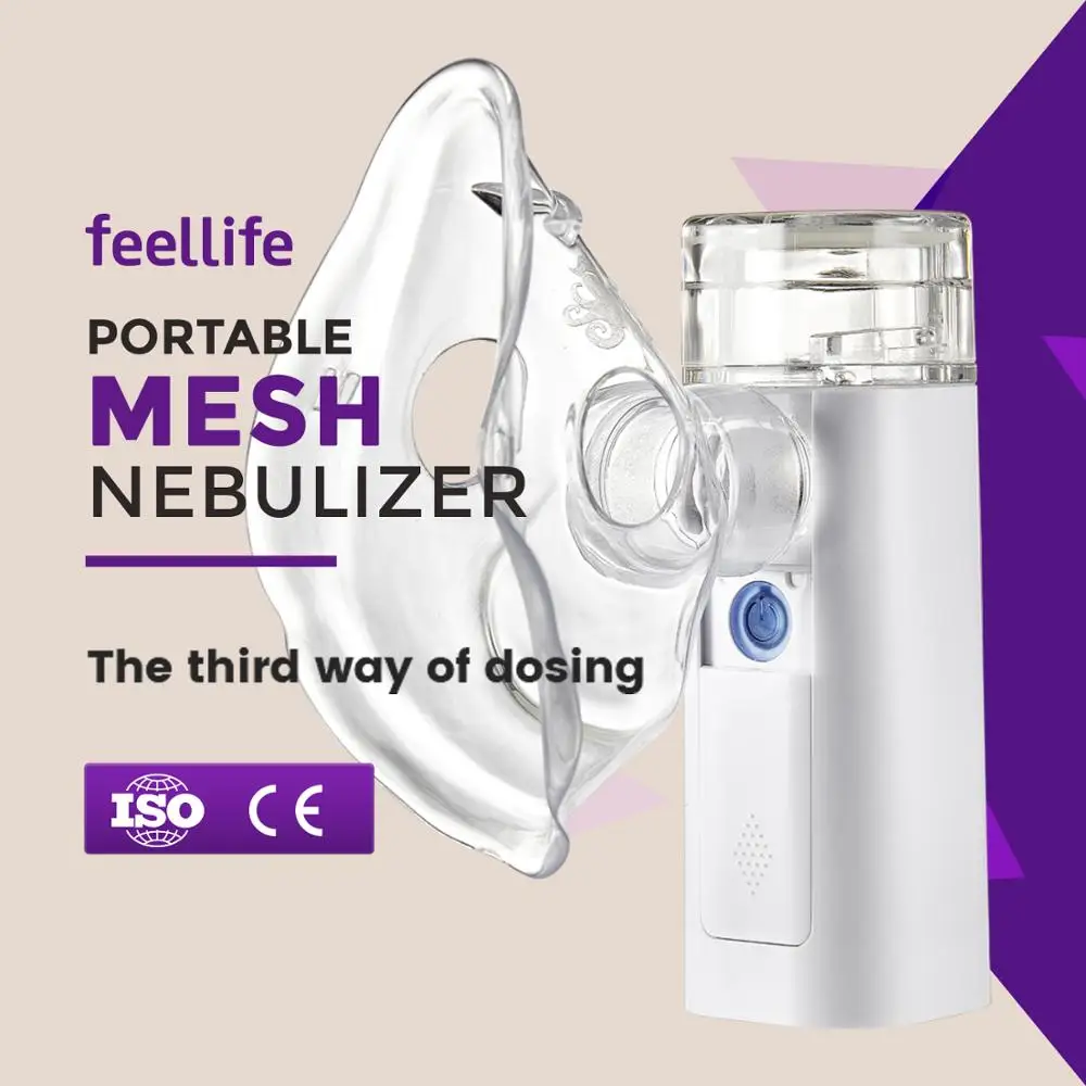 feellife inhaler medical mesh nebulizer mask diffuser machine with built-in battery rechargeable mesh nebulizer