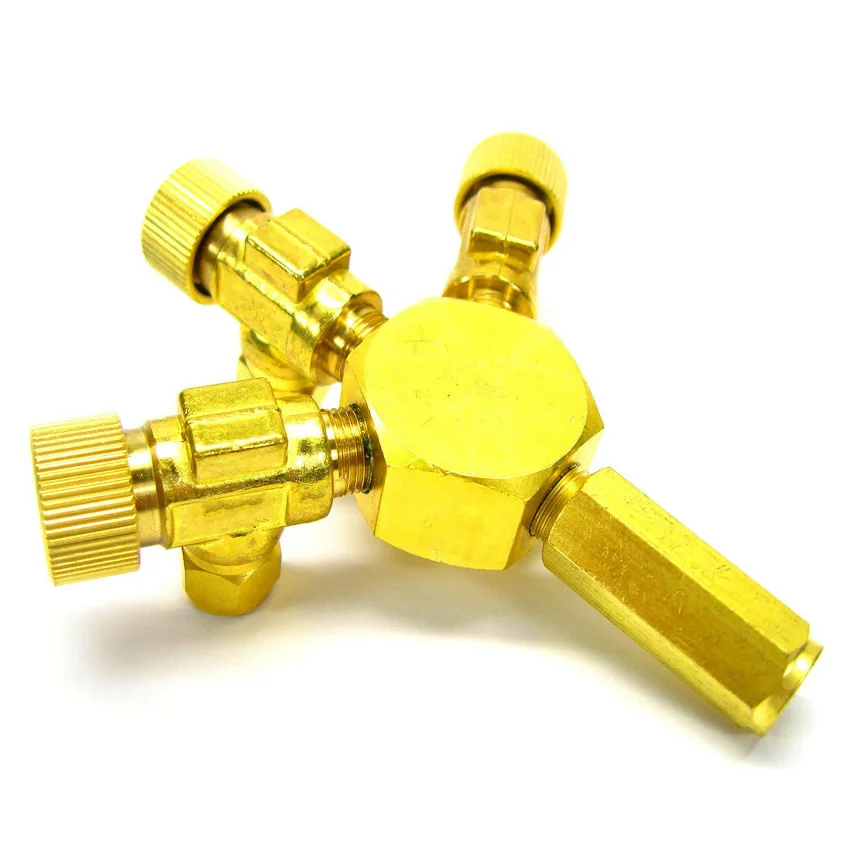 
Brass 3 way CO2 Flow Controller Valve Triangle Regulator Valve Splitter Solenoid Valve 