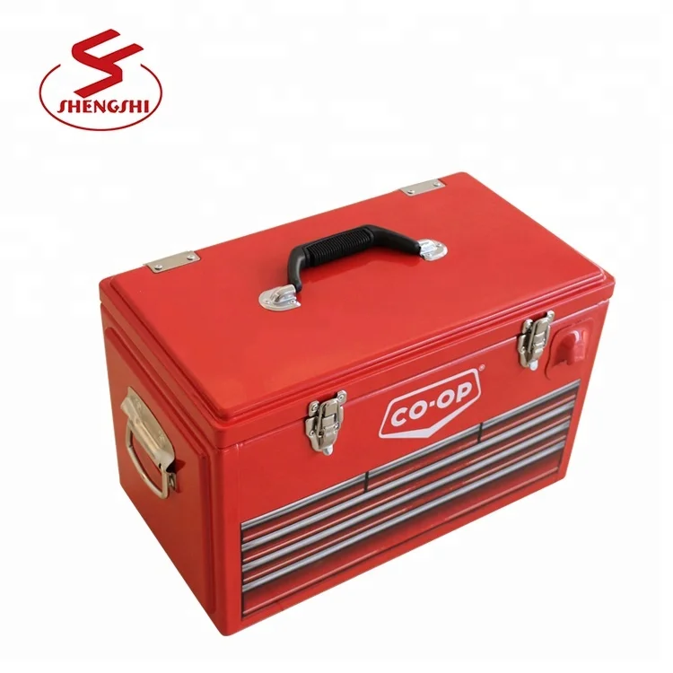 Metal Yellow Drink Storage Cola Ice Box Retro Cooler Tool Box Cooler