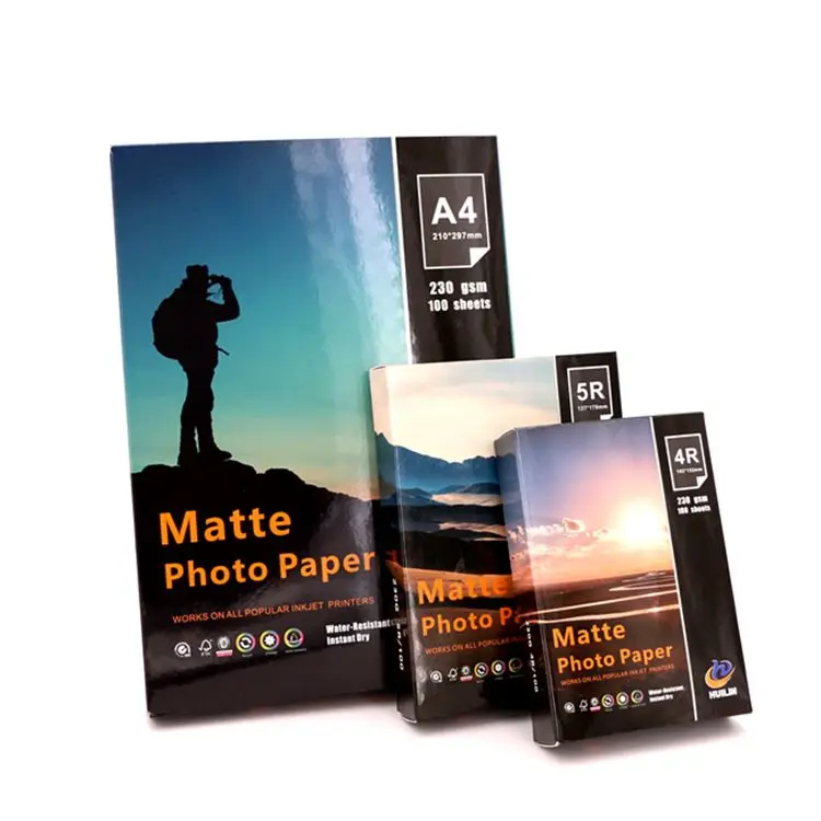 Premium Luminous Full Color Premium Bright White Waterproof  Factory Supply a4 size Glossy Matte inkjet photo Paper