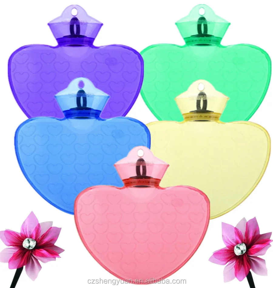 Cheap price heart shape plastic hot water bottle
