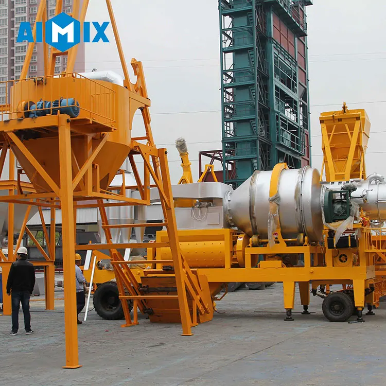 Aimix ALYQ60 mobile type hot selling continuous asphalt mixing plant ciber asphalt plant