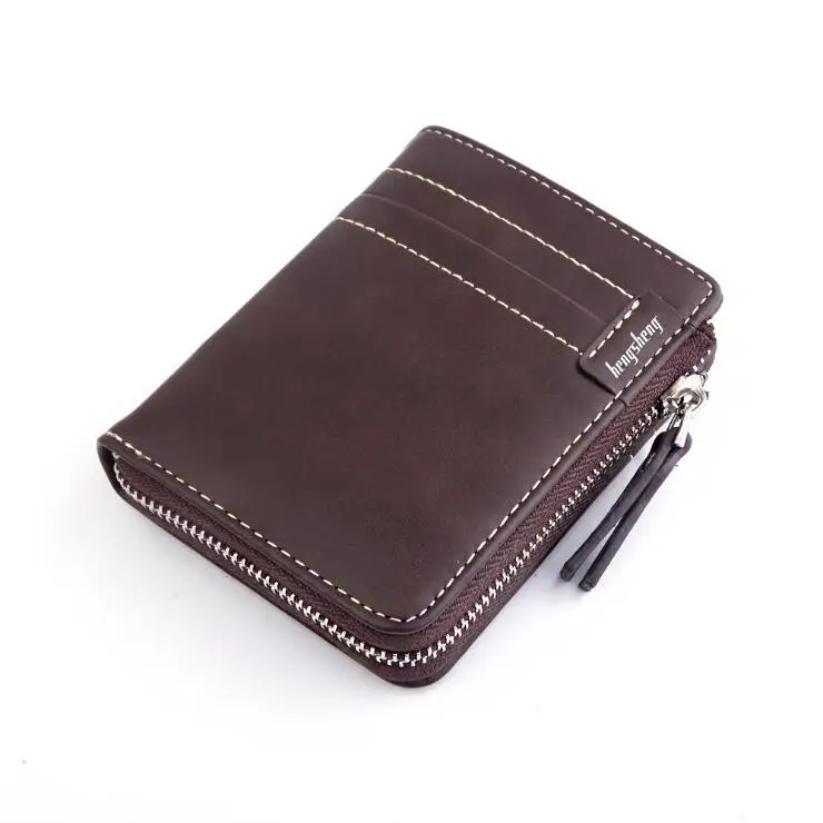 New Customize leisure style zipper fashion short pu leather wallet for man card holder