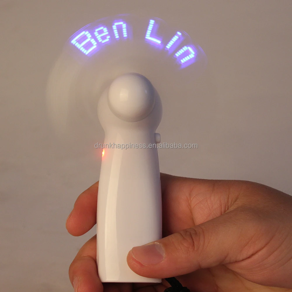 Rechargeable Handheld Mini Led Message Fan, Outdoor Led Display Electric Fan