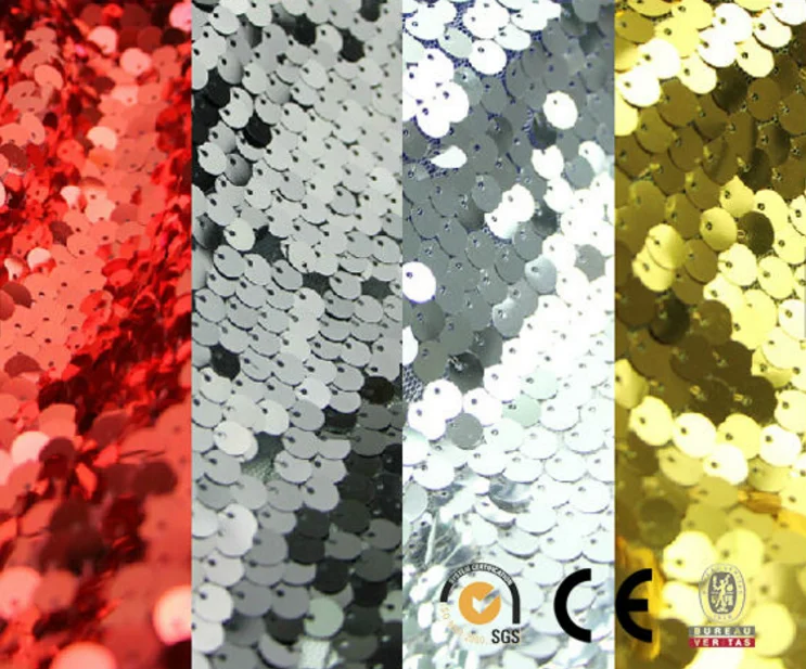 Hot quality shiny colorful sequins and beaded tulle fabric wholesale indian sequin fabric