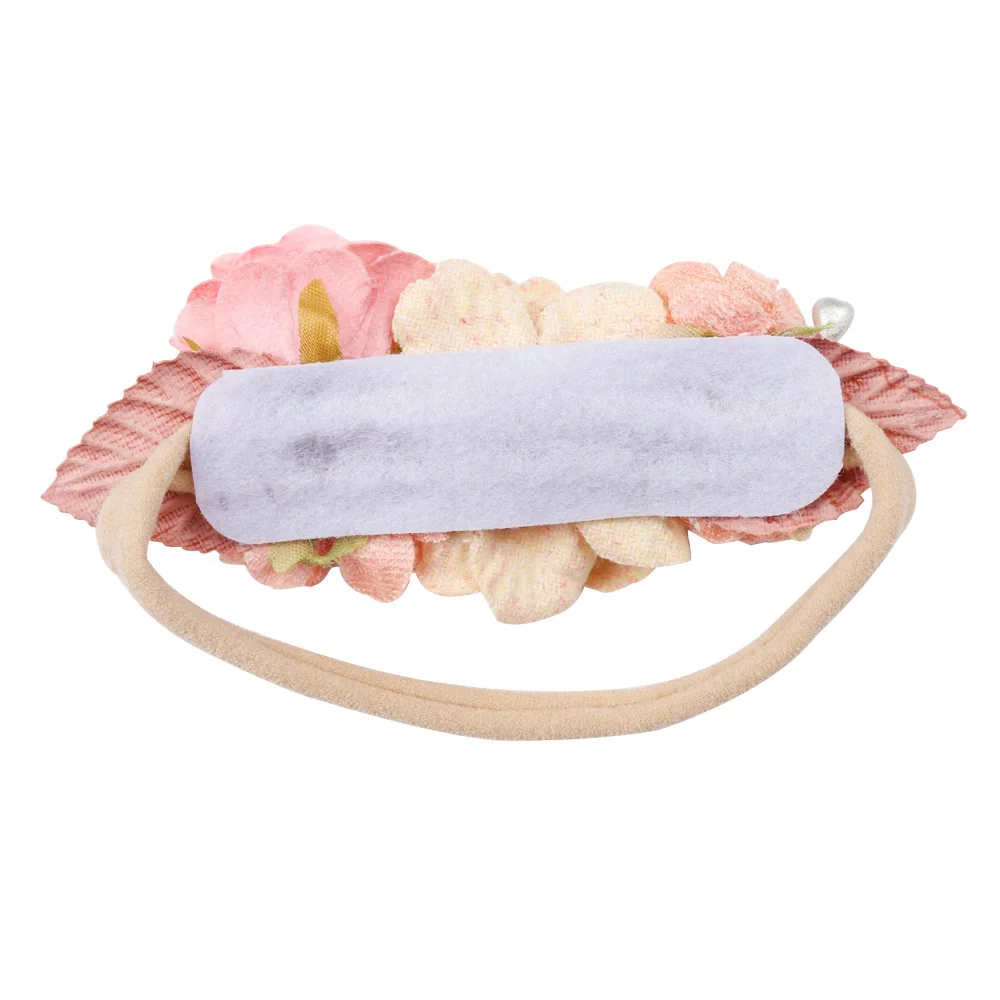 Повязки на голову с цветами для маленьких девочек, нейлоновые повязки на голову с цветами и короной