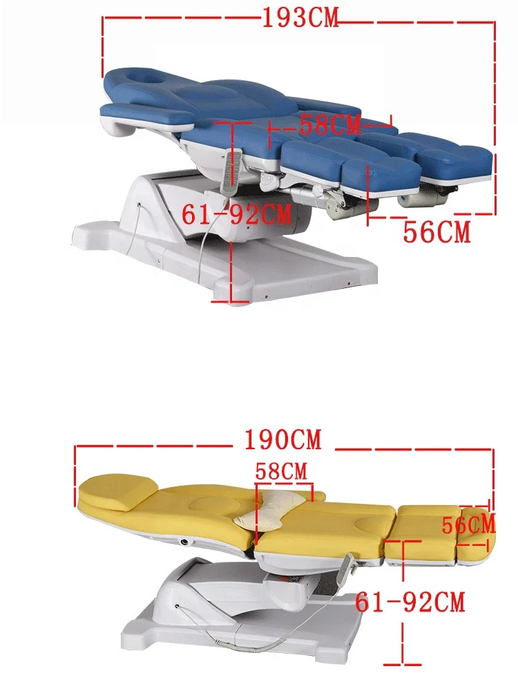 4 Motors Adjustable Electric rotatable beauty bed with legs electric pedicure chair