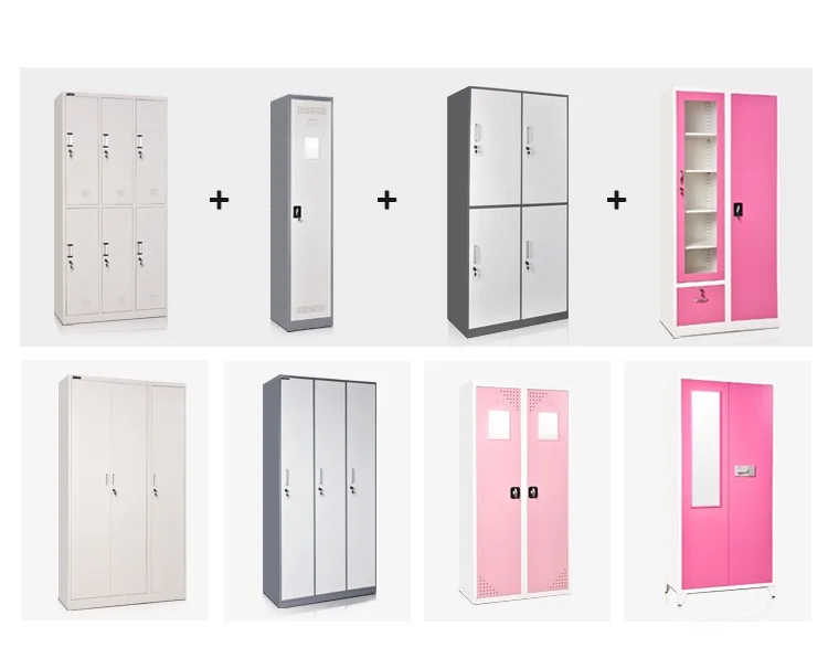 Home Baby bedroom iron triple door steel almirah wardrobe