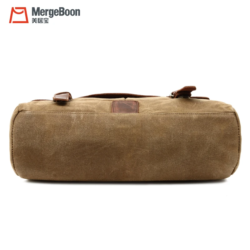 Fashionable waxed canvas laptop handbags and messenger bags for business