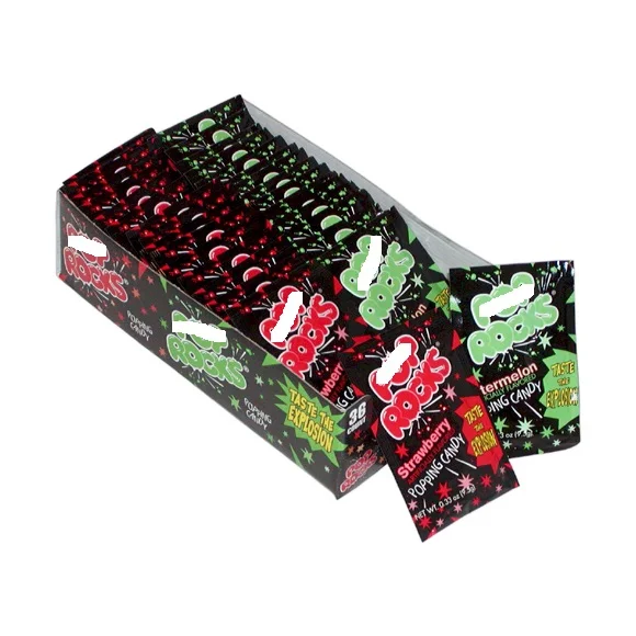 9.5g popping candy pop rock OEM available sour fruit flavour 9.5g/bag*40bag*12box/ctn popping candy manufacturer