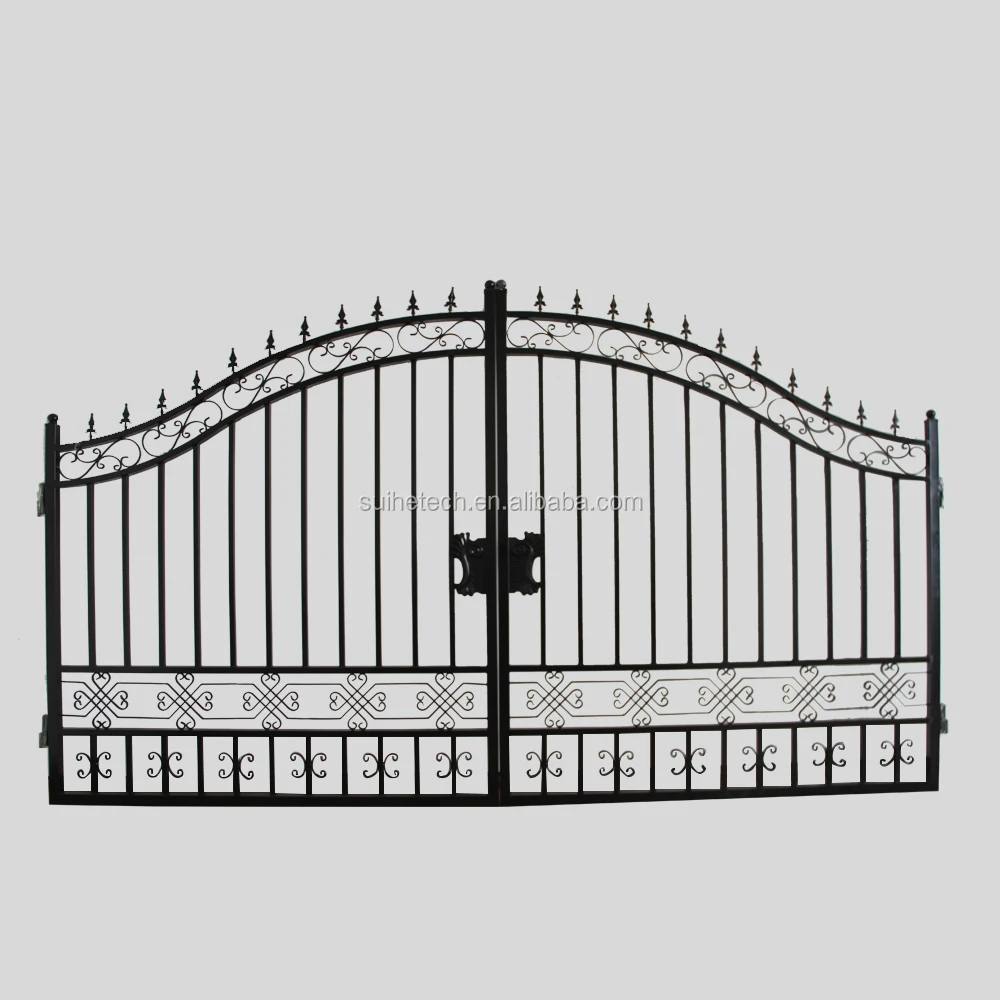 SUIHE Iron main gate designs Galvanized powder coated luxury wrought iron gate designs