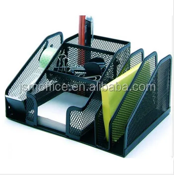 wire mesh drawer desk organizer Multi function and multi grid pen holder