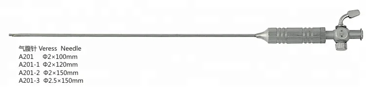 Laparoscopic reusable veress needle 2*120mm for insufflator