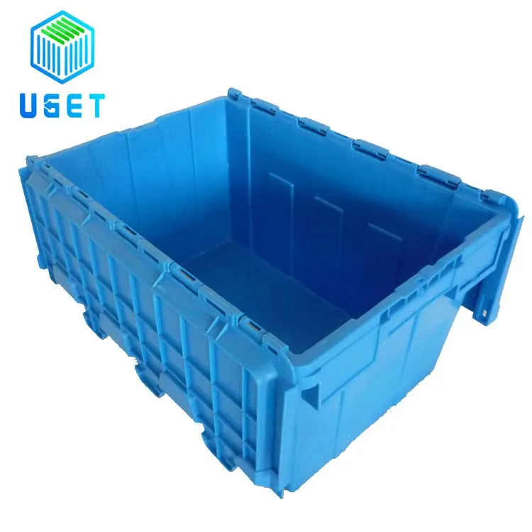 90L Removal Plastic Shipping Turnover Box for Electronic Security Transport Crate with Padlock
