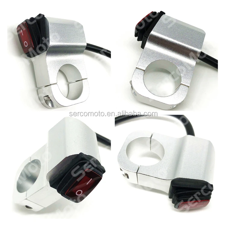 12V Motorcycle Handlebar Switch CNC Aluminum with Indicator Light for motorcycle led light