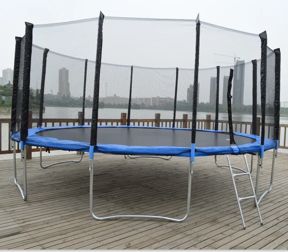 
big round trampoline with safety net and ladder for sale 