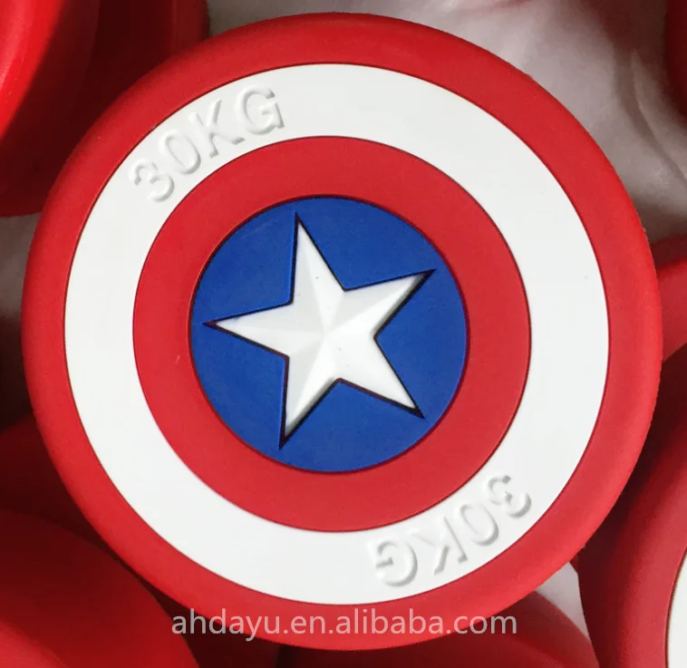 Фиксированная Высококачественная гантеля с круглой головкой и полиуретановым покрытием Captain America