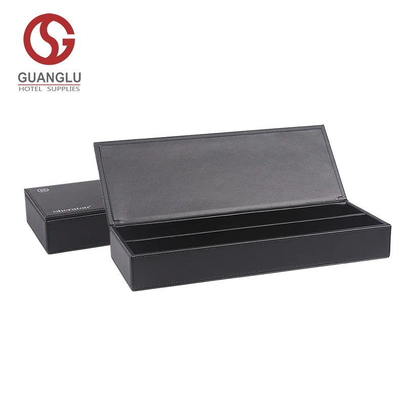 Black PU Leather Hotel Restaurant Bar Menu Cashier Folder