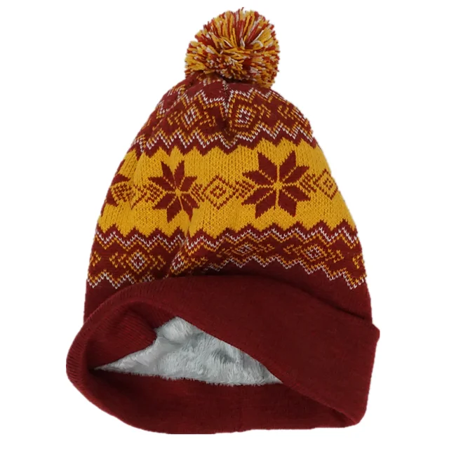 Hot sales various style striped green christmas winter wool beanie knitted hat warm