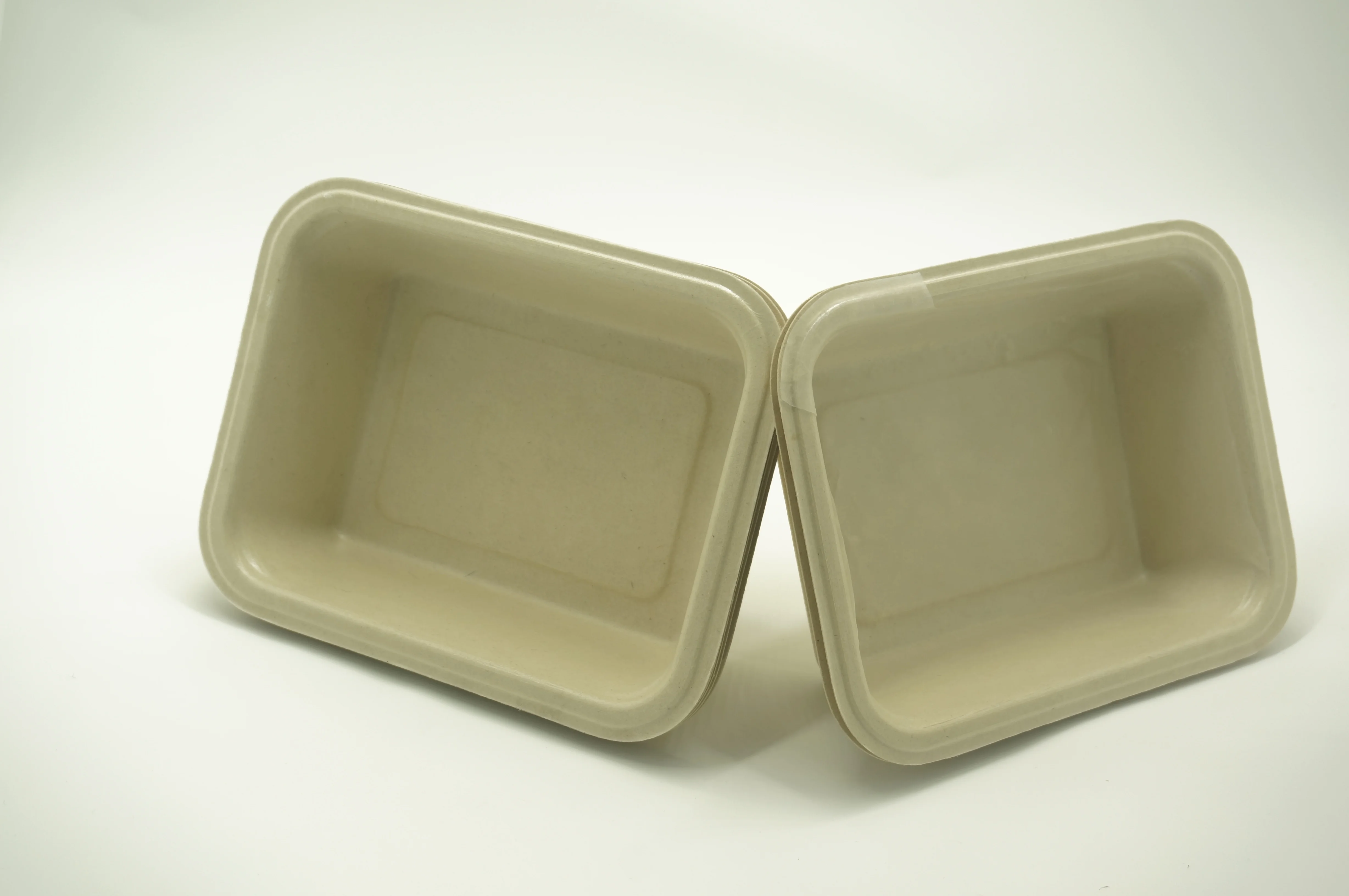 Ecofriendly PLA/PBAT filmed pulp tray for India curry /soup /water/Juicy food