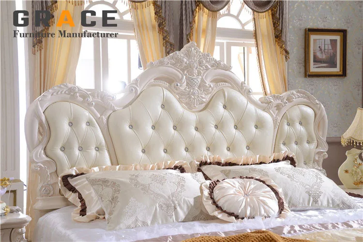 Z912 white vip egyptian bedroom parts furniture set