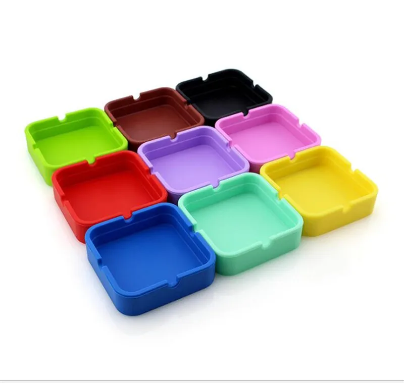 Квадратные силиконовые пепельницы, экологически чистые карманные противоударные силиконовые пепельницы для сигар из азотической резины, лидер продаж на Amazon, Ebay