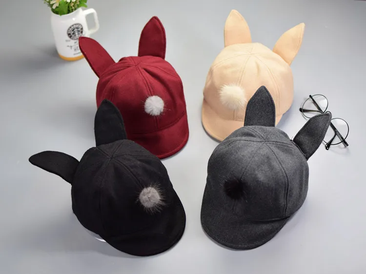  2020 мягкая теплая Милая удобная модная Зимняя шерстяная корейская детская шапка кролика для девочек
