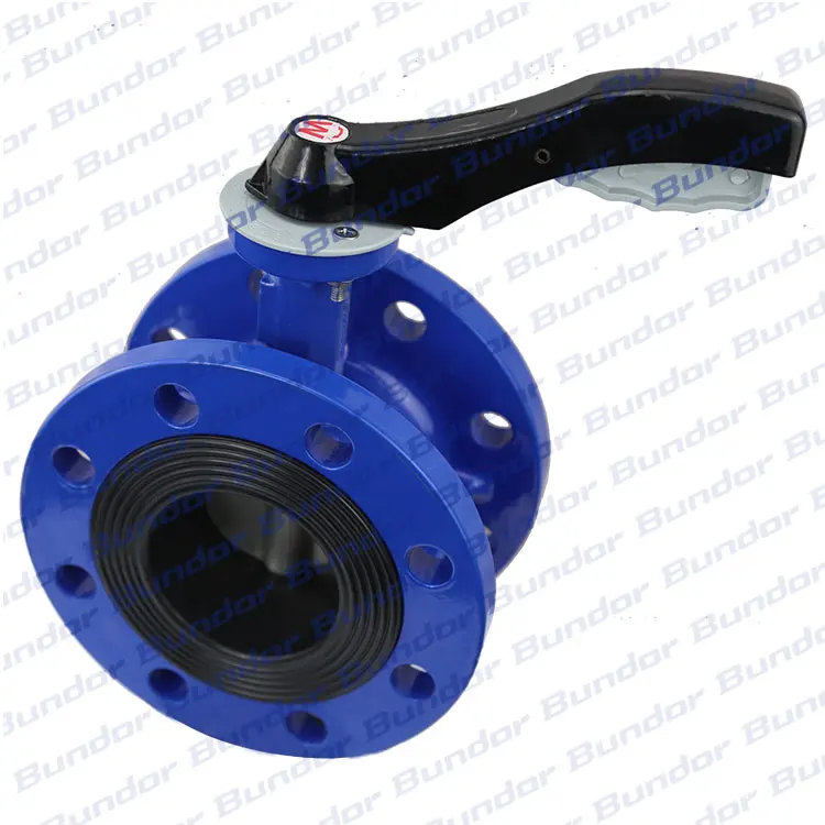 Bundor PN16 Ductile Iron manufacturing cast iron dn200 flange type Butterfly Valve