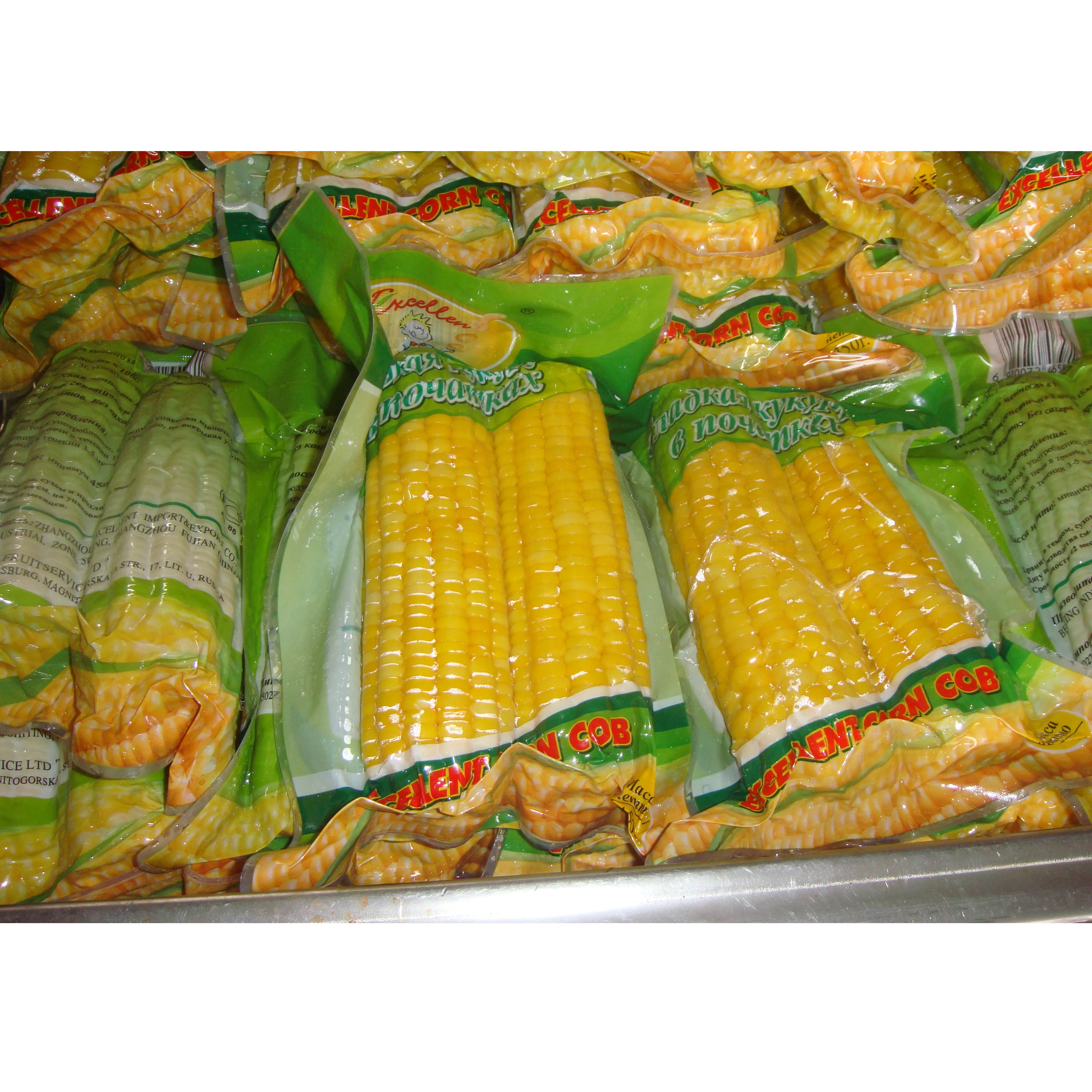New Season High Quality Good Price Vacuum Pack Cooked Sweet Corn Cob in pouch