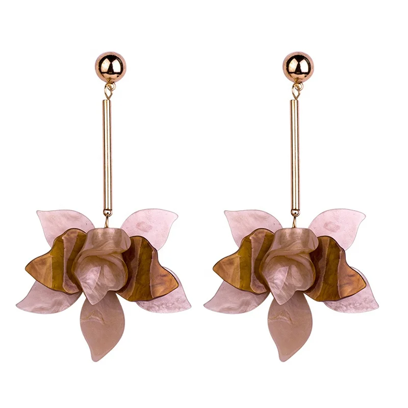 High Quality Best Price Vintage Cloud Effect Simple Flower Shape Tassel Resin Earring Resin Jewelry