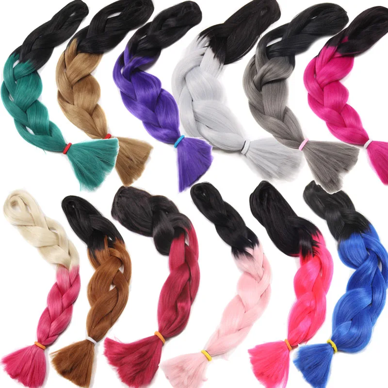 Aisi Hair Heat Resistant Synthetic Fiber High Quality Jumbo Braid Hair Ombre Color Hairpieces for Women