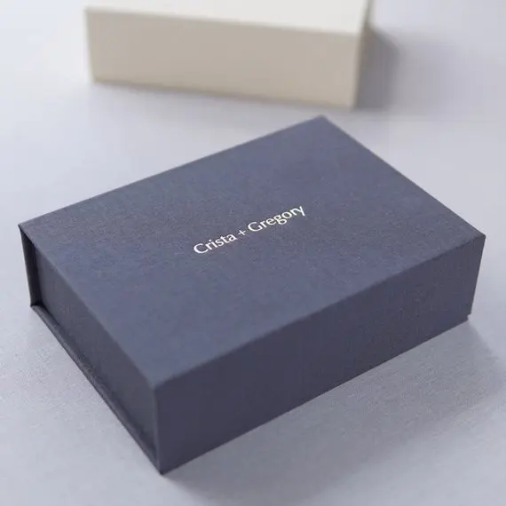 28x22x11cm Fabric Covered Boxes 4x6 Photo Keepsake Box