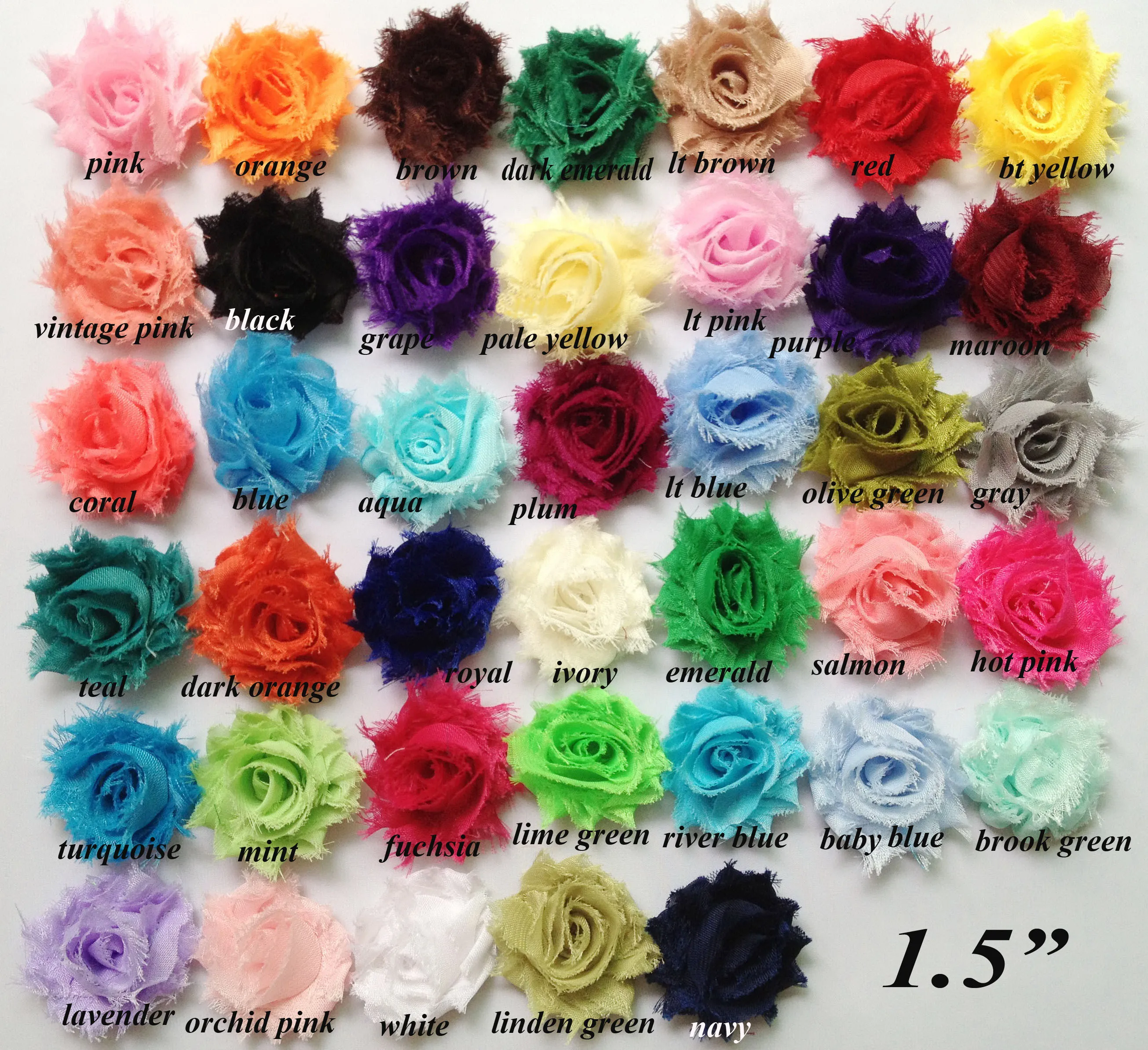 Hot sell mini shabby chiffon flower rose trim for baby girls hair bands,chiffon fabric flowers for DIY headband wholesale