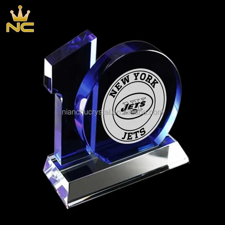 Blue Crystal Trophy Corporate Award Business 10 Year Anniversary Gift