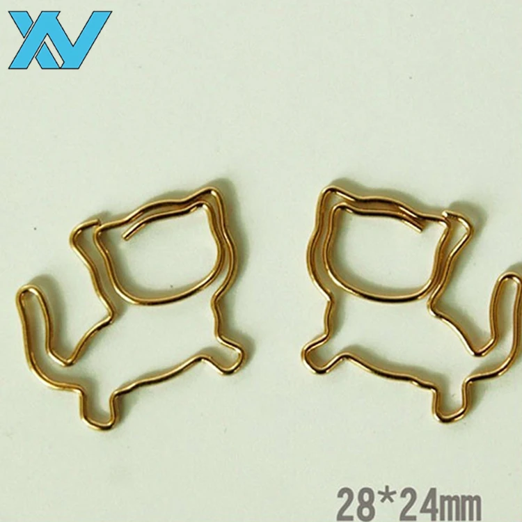 Unique OEM dog shaped dachshund design golden color metal wire paper clips