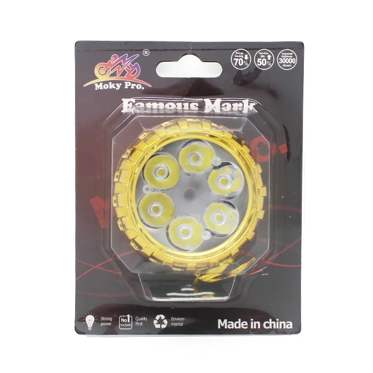 
universally fitting external led Headlights plastic abs 6led 12V color light body front fog lights tire shape for motorcycle 