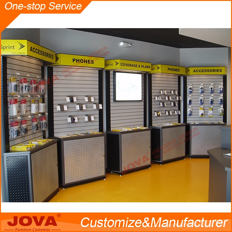 Mobile phone shelf for mobile phone showroom design