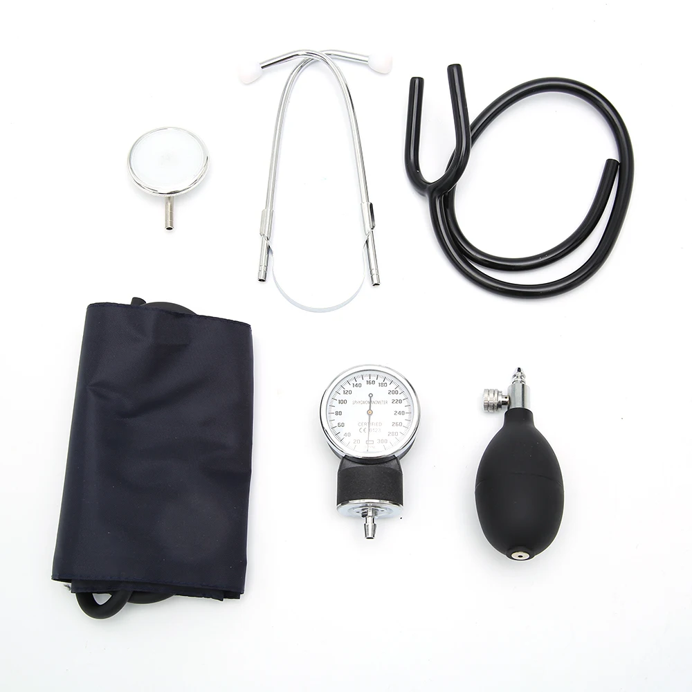 Factory price portable medical doctor manual aneroid sphygmomanometer with stethoscope and soft cuff