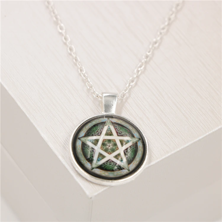 Antique Brass Star Amulet Pentacle Pentagram Pendant Men Necklace