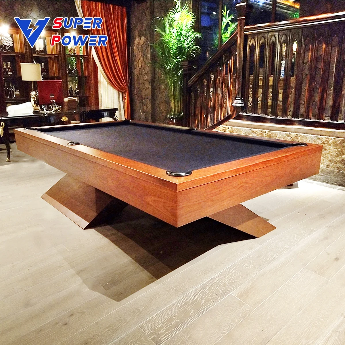2021 Hotsale natural oak wood ultra modern 7ft home use slate pool table with dining on top