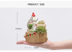 Рождественский подарок Roogo из смолы, цветочные горшки с ежиком