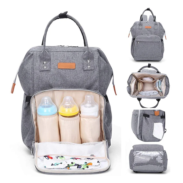 With Stroller Straps Diaper Bag Organizer  Changing Pad, Insulated Cooler Pocket for Bottle Storage Baby Backpack