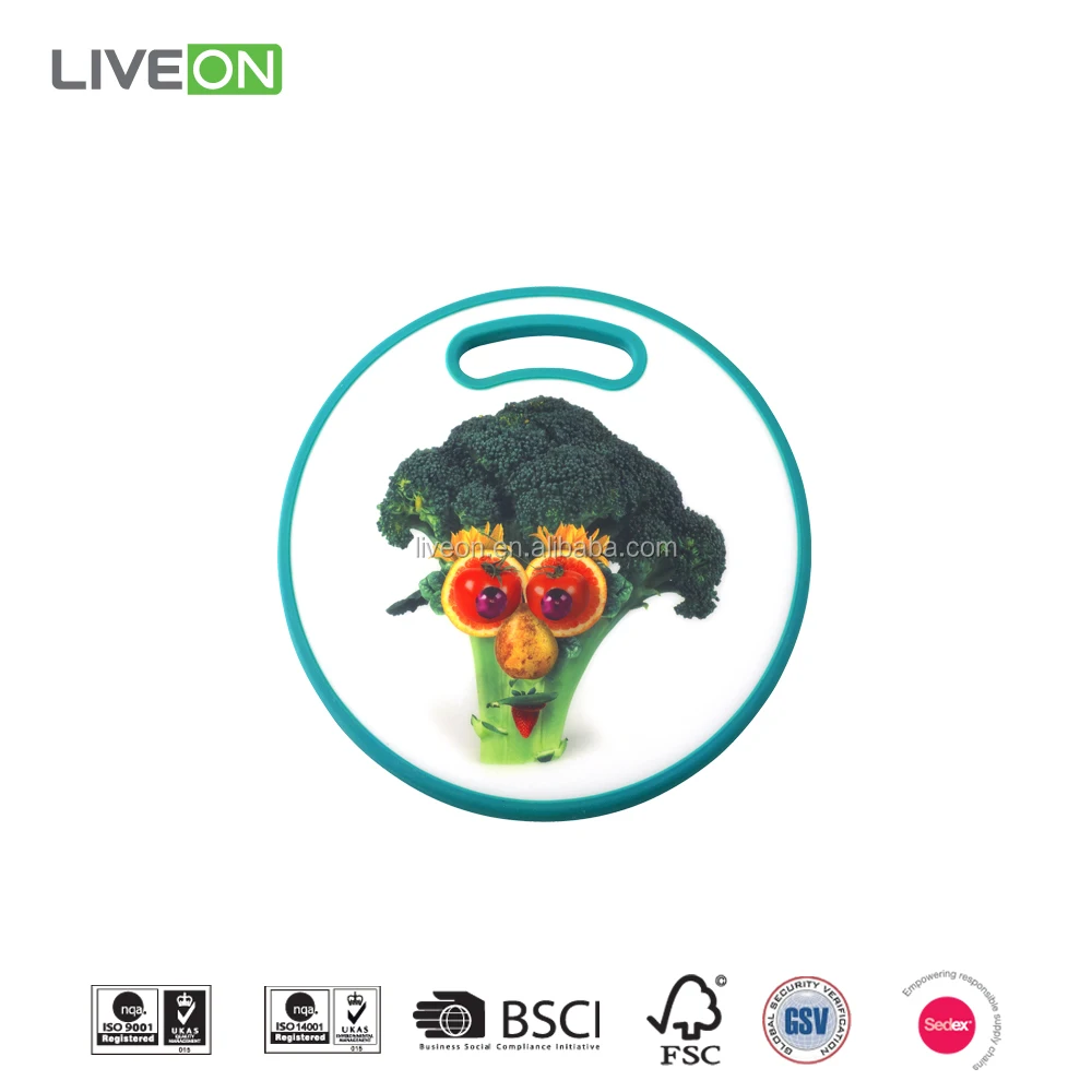 Забавный Дизайн Круглая Разделочная Доска, MDF + PP Доска