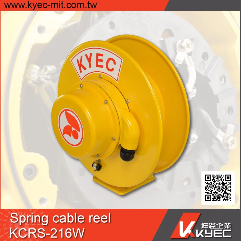 Taiwan KYEC High quality industrial stand drum easy take-up power cord 50m 100m cable reel